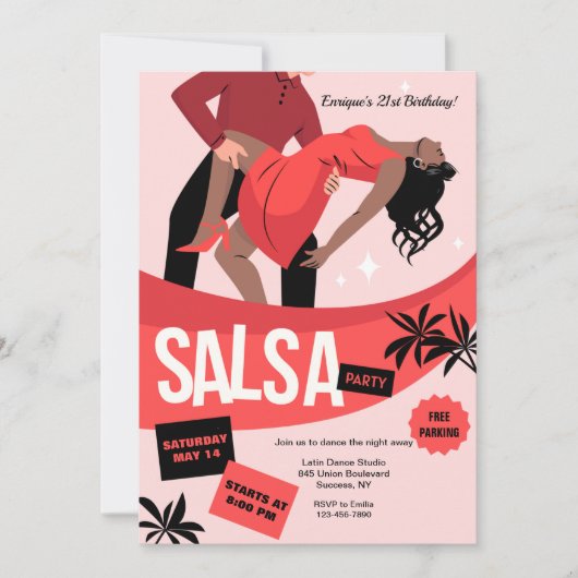 Salsa Party Einladung (Vorderseite)