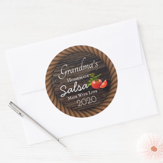 Salsa Personalisiert rustikal Runder Aufkleber (Umschlag)