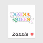 Salsa Queen niedlich moderne Typografie Retro Aufkleber (Blatt)