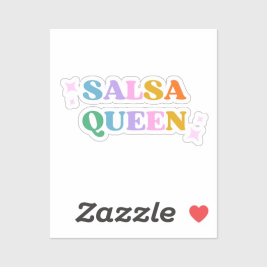 Salsa Queen niedlich moderne Typografie Retro Aufkleber (Blatt)