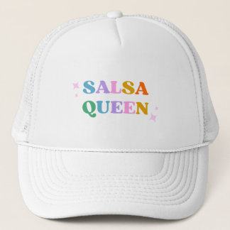 salsa queen typography colorful retro modern truckerkappe