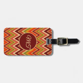 Salsa Roja Tomato Red Chevron Zig Zag Personalized Gepäckanhänger (Vorderseite horizontal)
