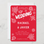 Salsa Rose wedding invitation Einladung (Vorderseite)