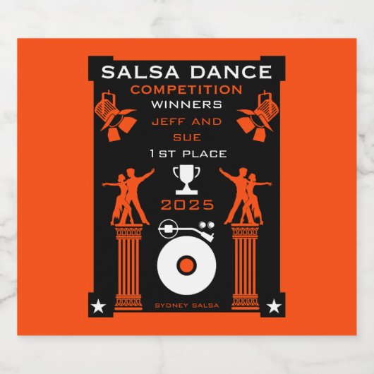 Salsa Tance Competition Certificate Schaumweinetikett (Einzelnes Label)