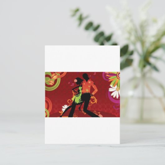 Salsa Tanz Postkarte (Stehend Vorderseite)