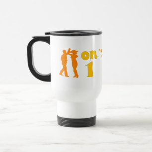 Salsa-Tanzen auf einer Silhouette-Stahlreise-Tasse Reisebecher