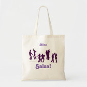 Salsa-Tanzen-Pose-Silhouette-personalisierte Tragetasche (Vorne)