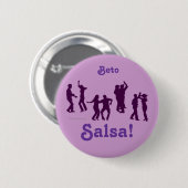 Salsa-Tanzen-Pose-Silhouetten kundenspezifisch Button (Vorne & Hinten)