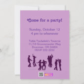 Salsa-Tanzen-Pose-Silhouetten kundenspezifisch Einladung (Rückseite)