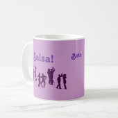 Salsa-Tanzen-Pose-Silhouetten kundenspezifisch Kaffeetasse (Vorderseite Links)