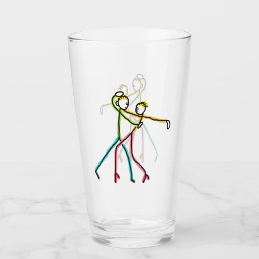 Salsa tanzende Figuren Glas (Vorderseite)