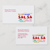 Salsa-tanzender lateinischer Tanz-Lehrer oder Visitenkarte (Vorne/Hinten)
