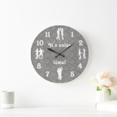 Salsa Tänzer fügen Ihre eigenen Image White Silhou Große Wanduhr (Zuhause)