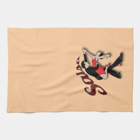 Salsa-Tänzer Geschirrtuch (Horizontal)