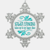 Salsa-Tanzplatz Schneeflocken Zinn-Ornament (Vorderseite)