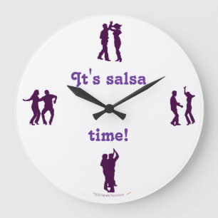 Salsa Time Dance Posen Silhouette Wall Clock Große Wanduhr