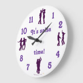 Salsa Time Dance Poses Wall Clock With Numbers Große Wanduhr (Winkel)