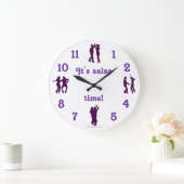 Salsa Time Dance Poses Wall Clock With Numbers Große Wanduhr (Zuhause)