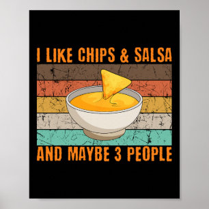 Salsa und Chips intovertieren Retro Vintage mexika Poster