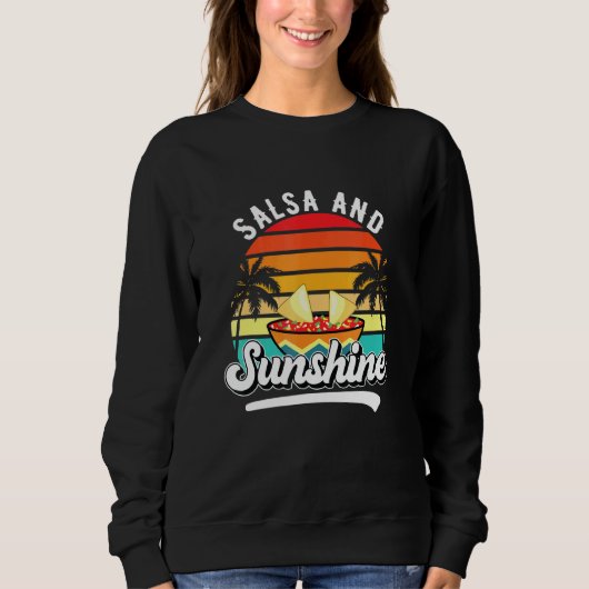 Salsa und Sunshine Vintag Sunset Summer Beach Sweatshirt (Vorderseite)