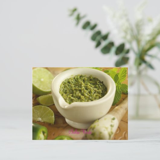 Salsa Verde Postkarte (Stehend Vorderseite)