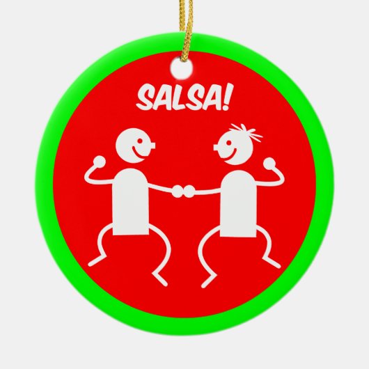 Salsatänzer Keramik Ornament (Vorne)