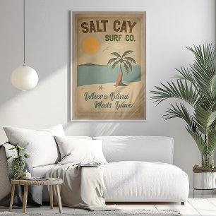 Salt Cay Surf Co Vintage Küstengestaltung Poster