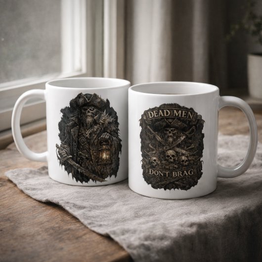 Salt-Cursed Captain Mug – Dead Men Don’t Brag Kaffeetasse
