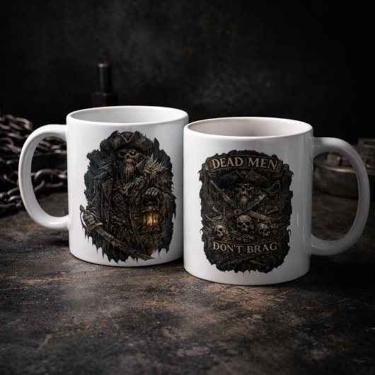 Salt-Cursed Captain Mug – Dead Men Don’t Brag Kaffeetasse