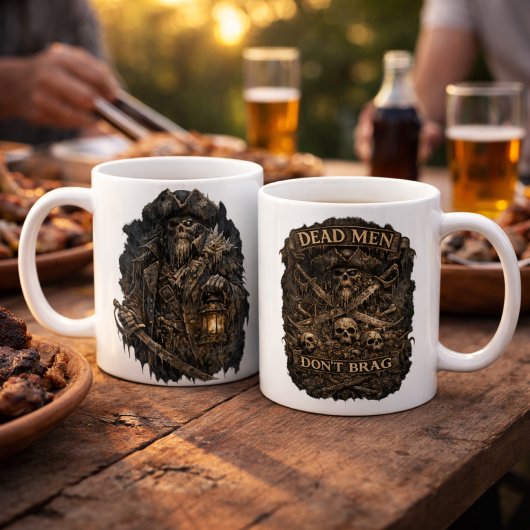 Salt-Cursed Captain Mug – Dead Men Don’t Brag Kaffeetasse
