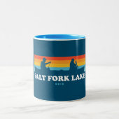 Salt Fork Lake Ohio Canoe Zweifarbige Tasse (Mittel)