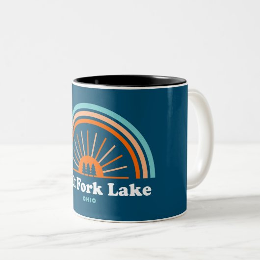 Salt Fork Lake Ohio Rainbow Zweifarbige Tasse (VorderseiteRechts)
