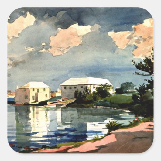 Salt Kettle, Bermuda - Winslow Homer, Quadratischer Aufkleber (Vorderseite)