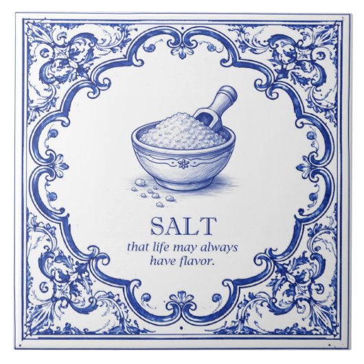Salt Kitchen Blessing Blue Mediterranean Fliese (Vorderseite)