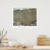 Salt Lake City, ABER Panoramakarte - 1870 Poster (Küche)