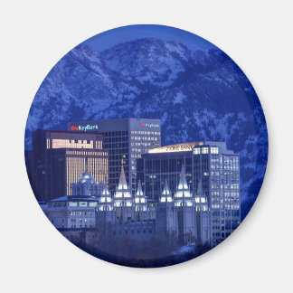 Salt Lake City Downtown Winter Skyline Magnet