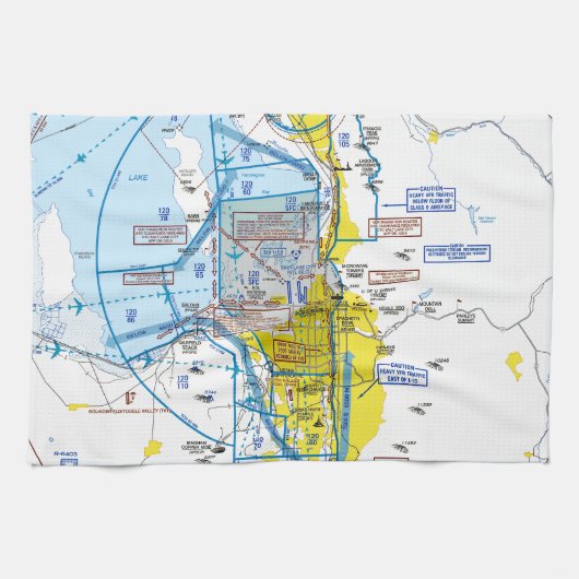 Salt Lake City Flyway Chart Geschirrtuch (Horizontal)