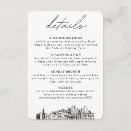 Salt Lake City Hochzeit Kleine vertikale Details Begleitkarte