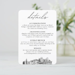 Salt Lake City Hochzeit Kleine vertikale Details Begleitkarte