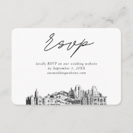 Salt Lake City Hochzeit Minimalistisch Sketch UAWG Begleitkarte