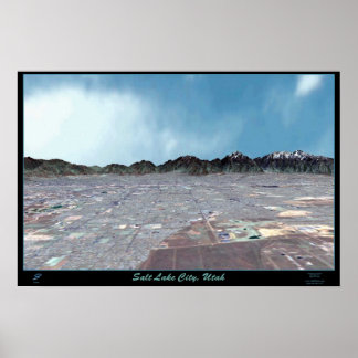 Salt Lake City in Perspektive II, Utah-Satelitte p Poster