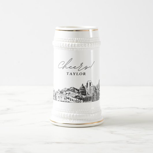 Salt Lake City Personalisiert Skyline Beer Stein Bierglas (Mittel)