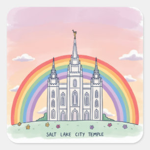 „Salt Lake City“ Quadratischer Aufkleber