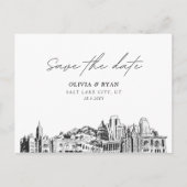Salt Lake City Save the Date Postcard Hochzeit Postkarte (Vorderseite)