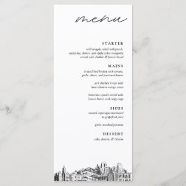 Salt Lake City Skyline Hochzeitsmenü Menükarte