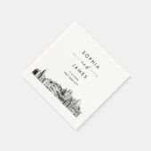 Salt Lake City Skyline Moderner Hochzeitscocktail Serviette (Ecke)