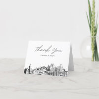 Salt Lake City Skyline Sketch Blank Danke Karte