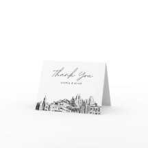 Salt Lake City Skyline Sketch Blank Danke Karte