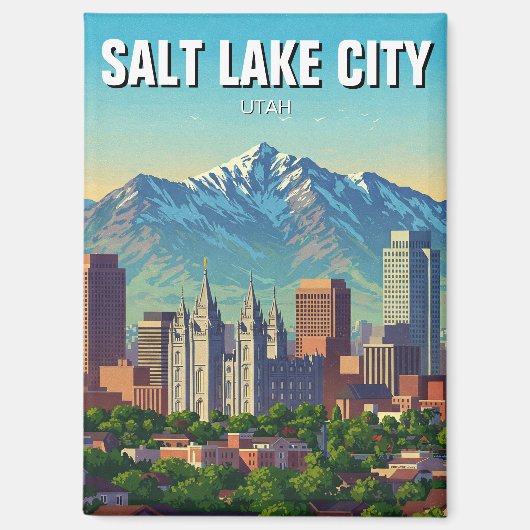 Salt Lake City Skyline Utah Magnet (Vorderseite)