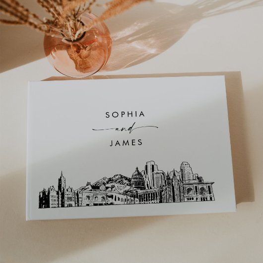 Salt Lake City Skyline Wedding Guest Book Gästebuch